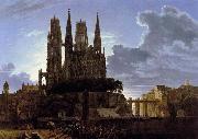 Karl friedrich schinkel Medieval Town by Water after 1813 Spain oil painting artist